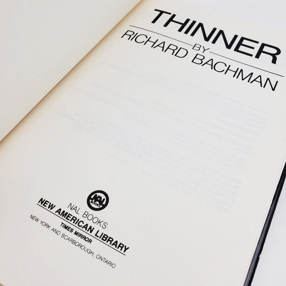 Thinner Richard Bachman (King) 1984 Hardcover Book Club Ed. NAL BCE No Gutter - Picture 10 of 13